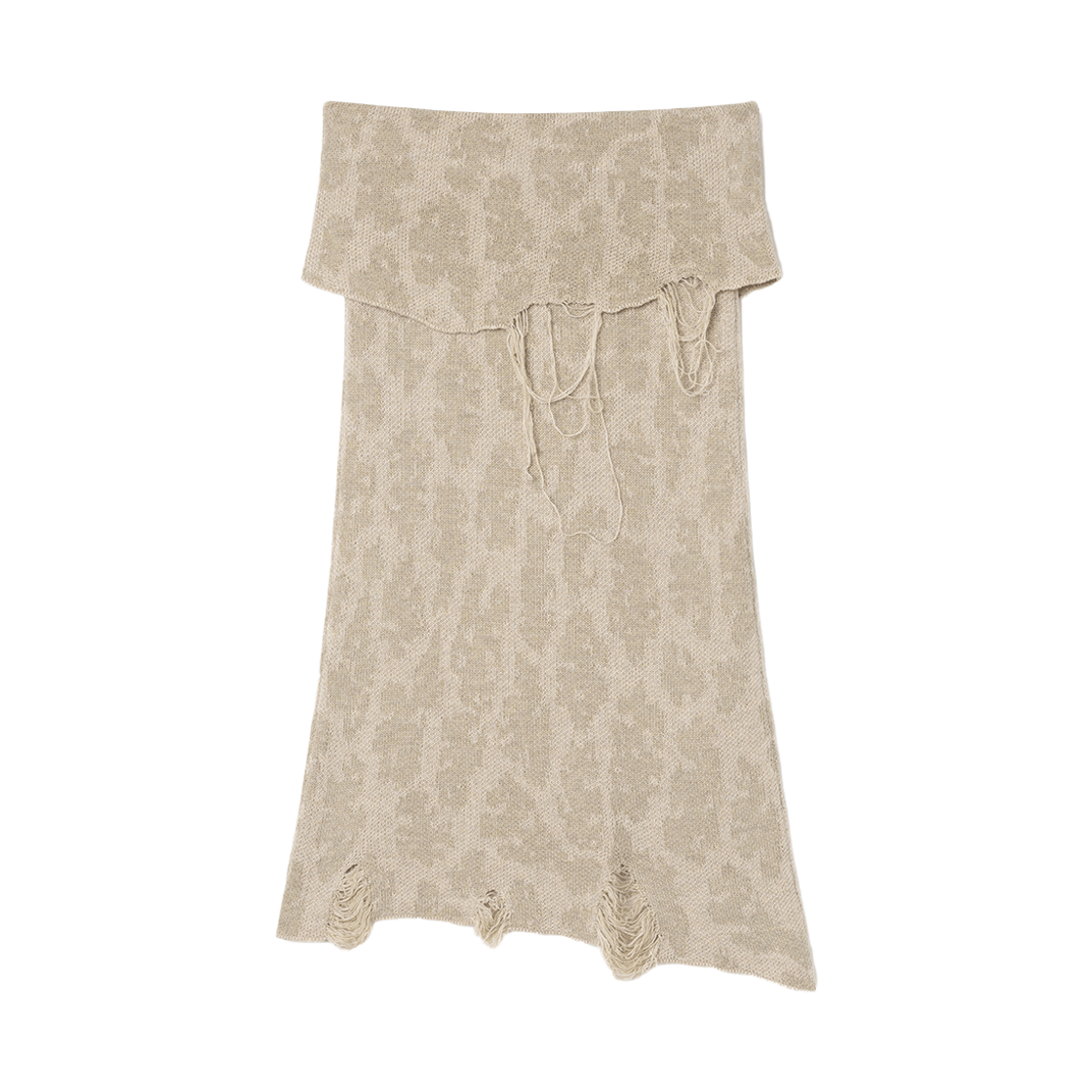 MW109BEG MILLO WOMEN Two Way Jacquard Knit Top Beige