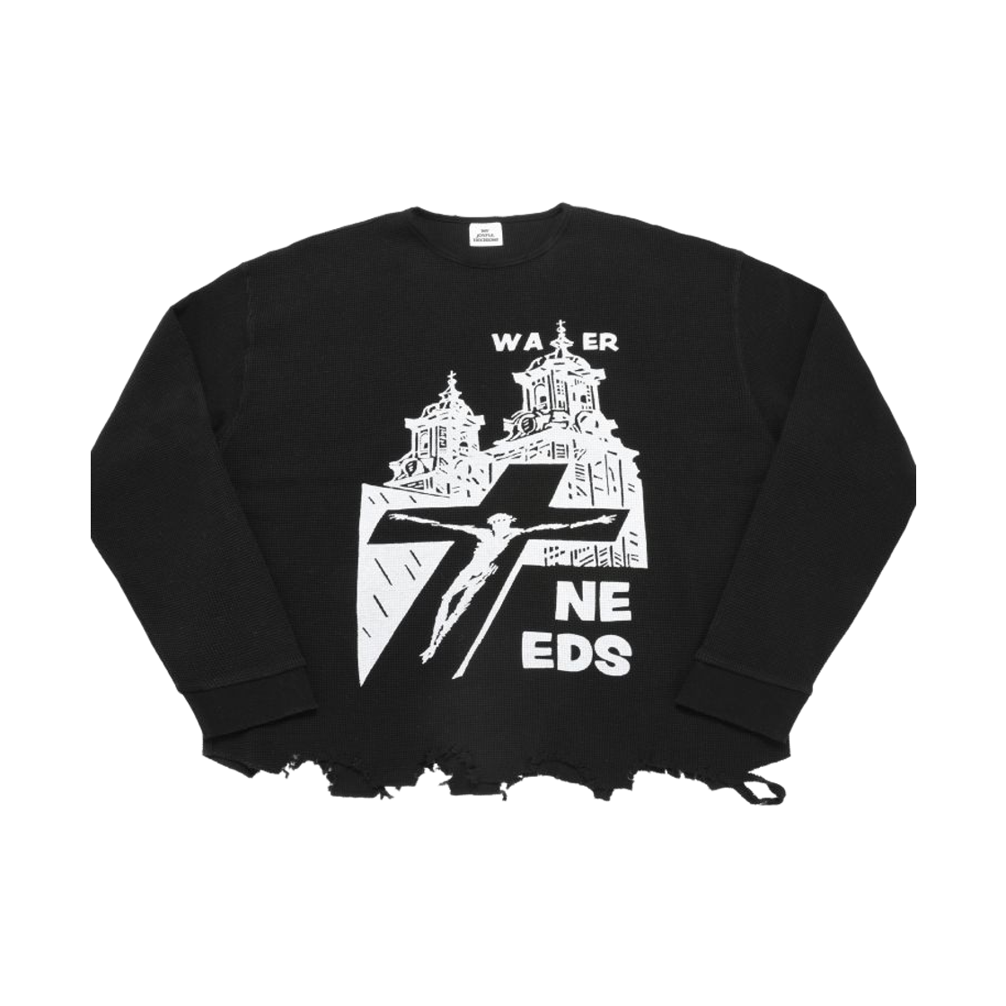 엠제이디 디스트레스드 와플 롱슬리브 블랙(MJD Distressed Waffle Long Sleeve Black)