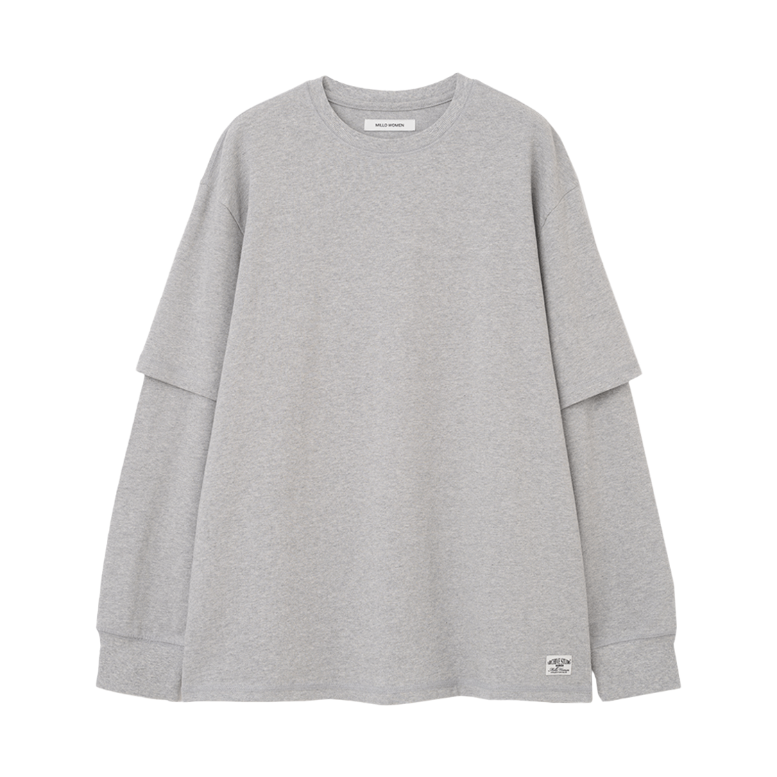 MW234MGR MILLO WOMEN Double Sleeve T-Shirts Melange Gray