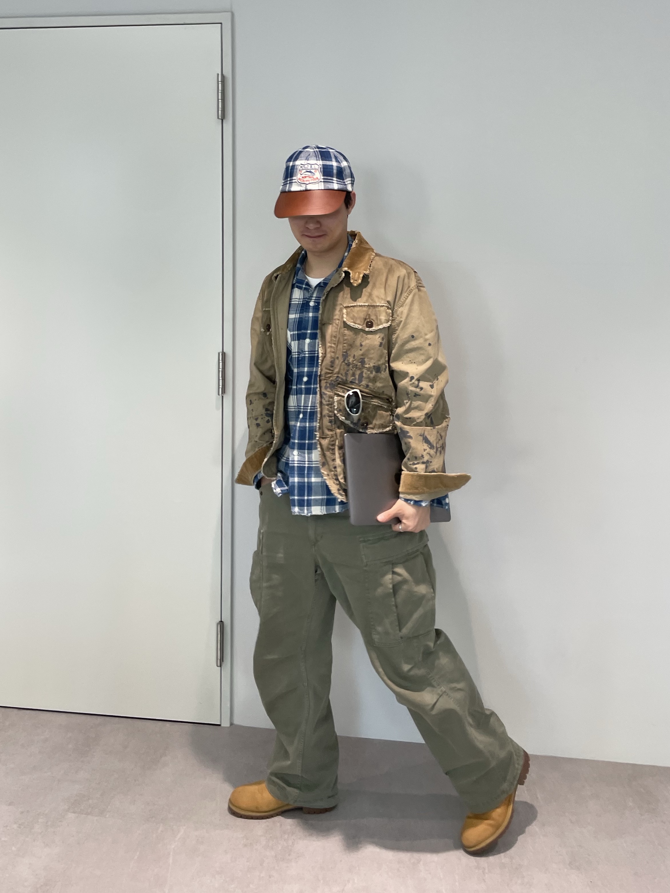 [10% 적립] [KREAM Limited Edition The Trophy Fishing Club] Polo Ralph Lauren Long Bill Flannel Cap Assorted - 25FW 착용 스타일 - 2