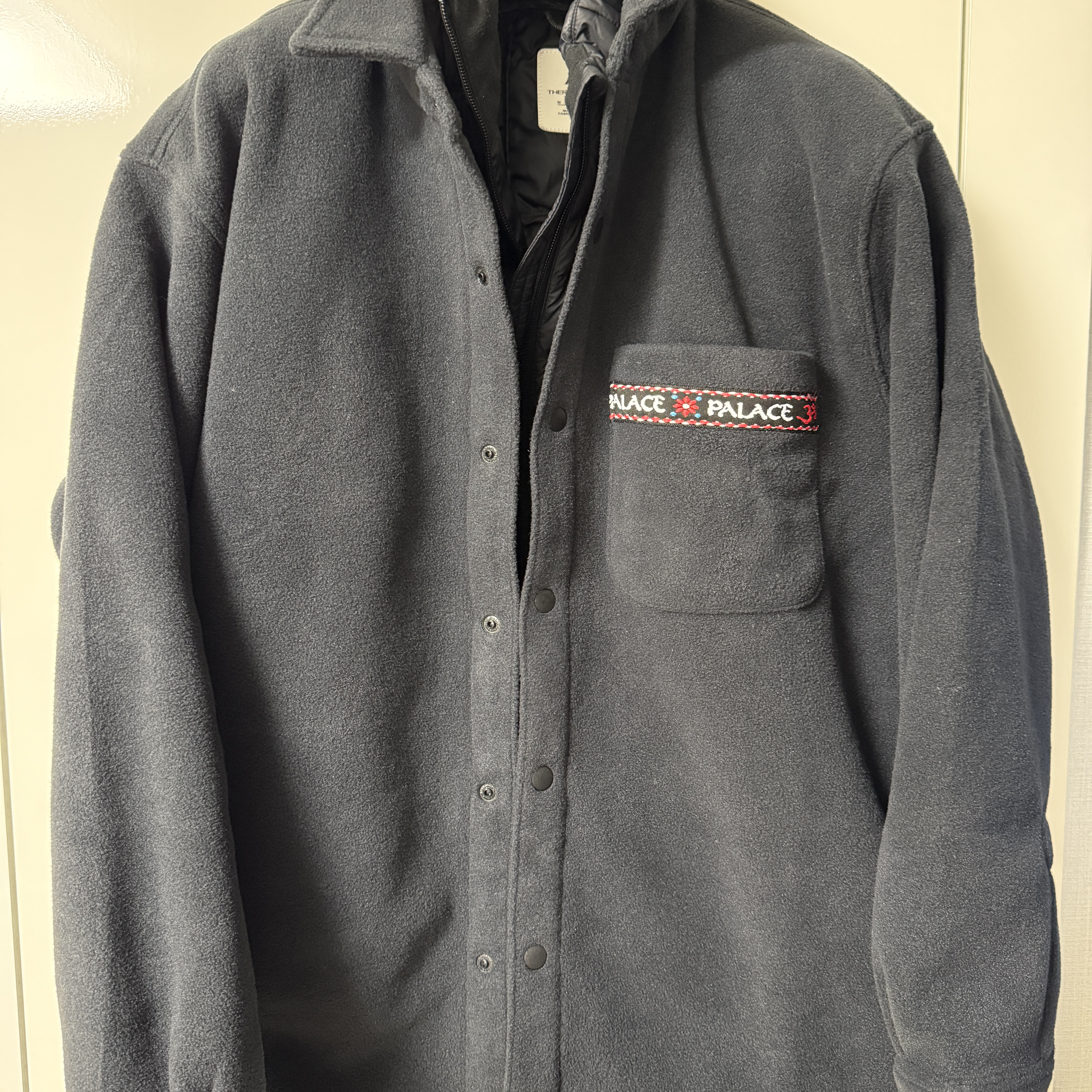 Palace Polartec OM Fleece Overshirt Black - 25FW 착용 스타일 - 1
