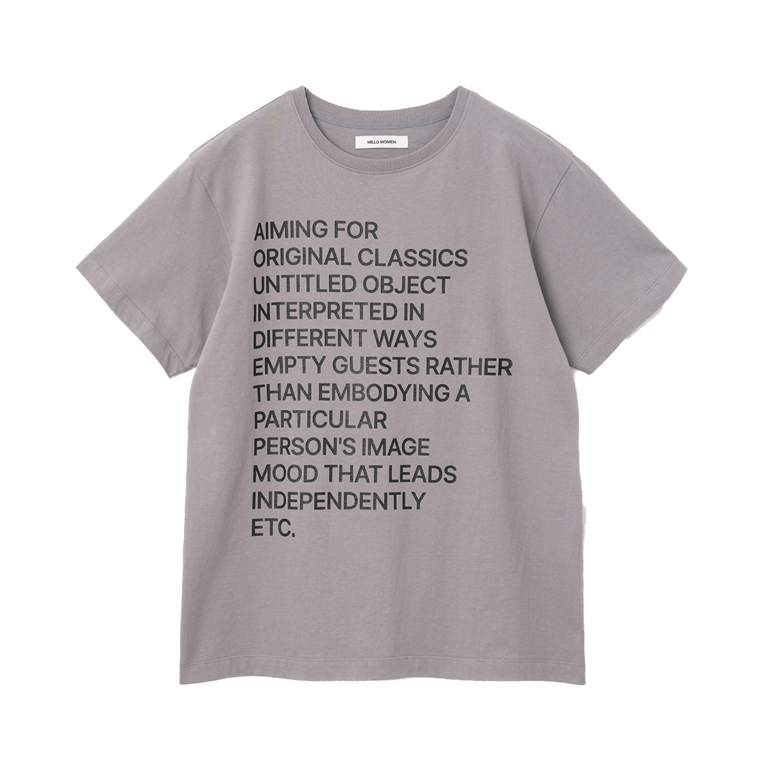 MW051ASG MILLO WOMEN Lettering Archive T-shirts Ash Gray