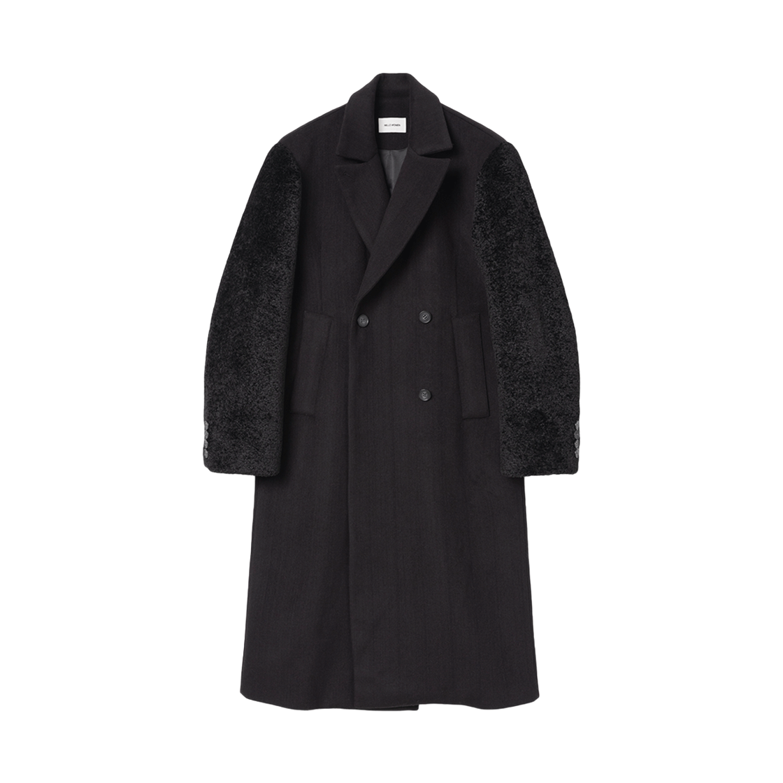 밀로 우먼 퍼 믹스드 더블 코트 블랙(MILLO WOMEN Fur Mixed Double Coat Black)