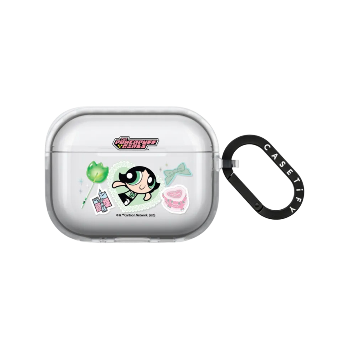 케이스티파이 x 파워퍼프걸 버터컵 스티커 에어팟 이어버즈 임팩트 케이스 프로스트 화이트(Casetify x The Powerpuff Girls Buttercup Sticker AirPods Earbuds Impact Case Frost White) - 1