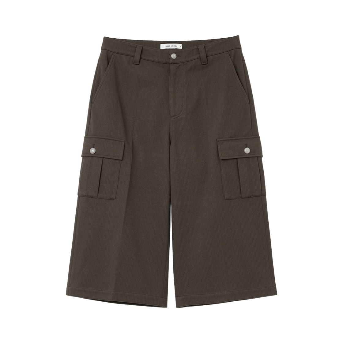 밀로 우먼 테일러드 헤링본 버뮤다 팬츠 브라운(MILLO WOMEN Tailored Herringbone Bermuda Pants Brown) - 1