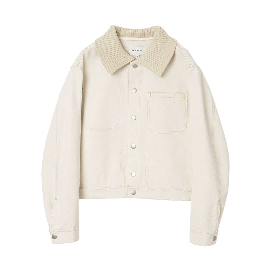 MW100IVR MILLO WOMEN Knit Mix Work Jacket Ivory