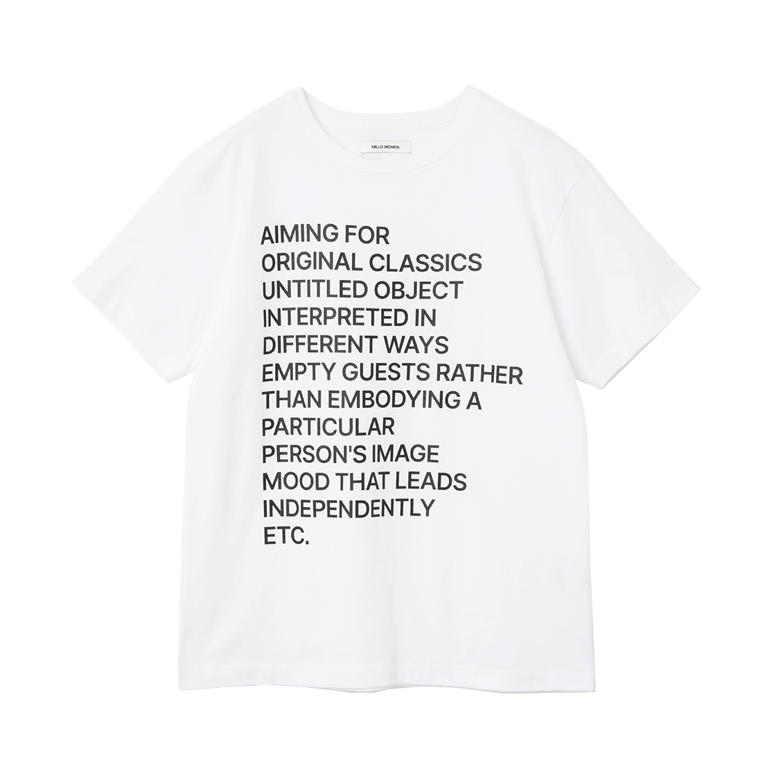 밀로 우먼 레터링 아카이브 티셔츠 화이트