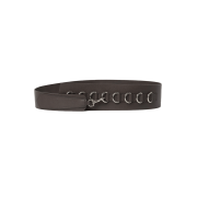 MILLO WOMEN Buckle Chain Leather Belt Brown