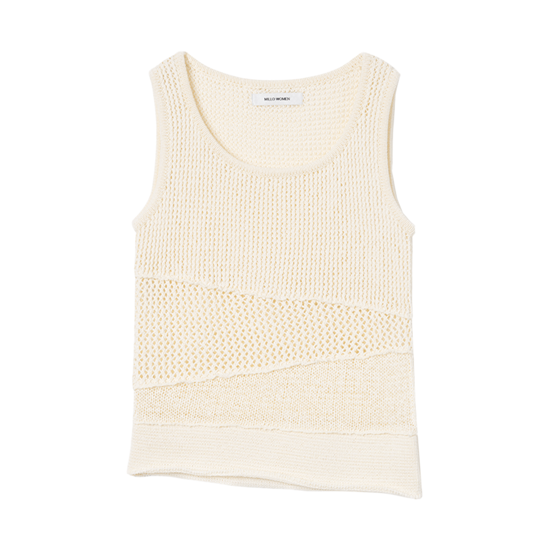 MW149IVR MILLO WOMEN Mixed Knit Sleeveless Ivory