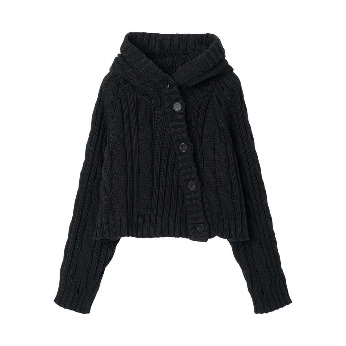 MW018BLK MILLO WOMEN Button Hood Bolero Cardigan Black