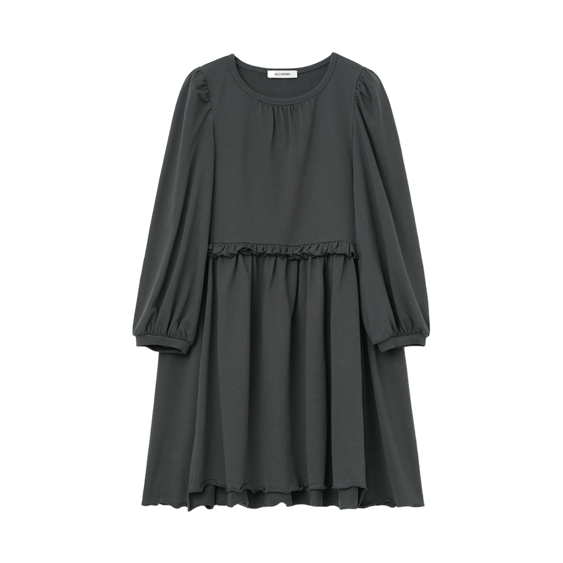 MW238DCH MILLO WOMEN Puff Sleeve Jersey Dress Deep Charcoal