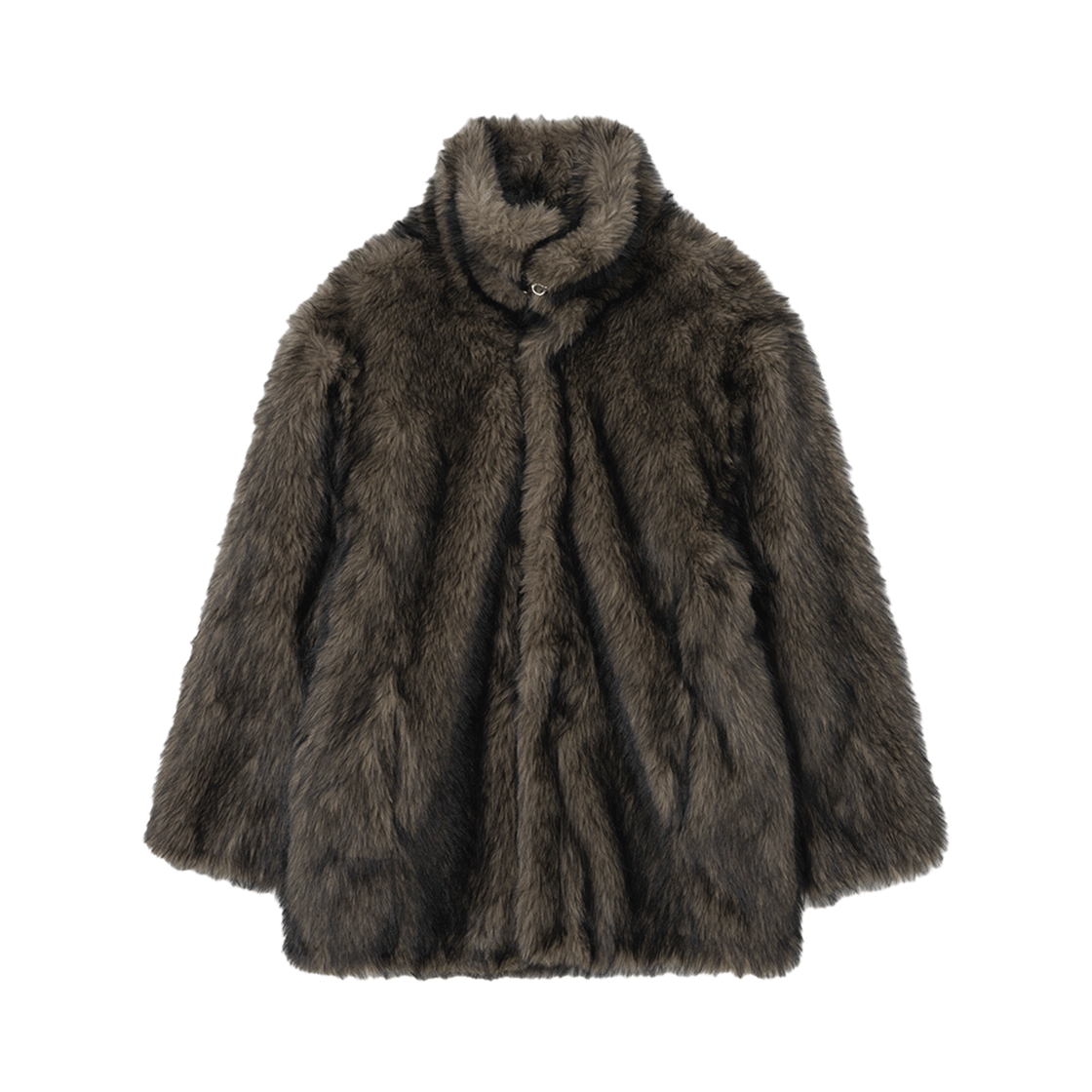 밀로 우먼 버클 롱 헤어 퍼 자켓 브라운(MILLO WOMEN Buckle Long Hair Fur Jacket Brown)