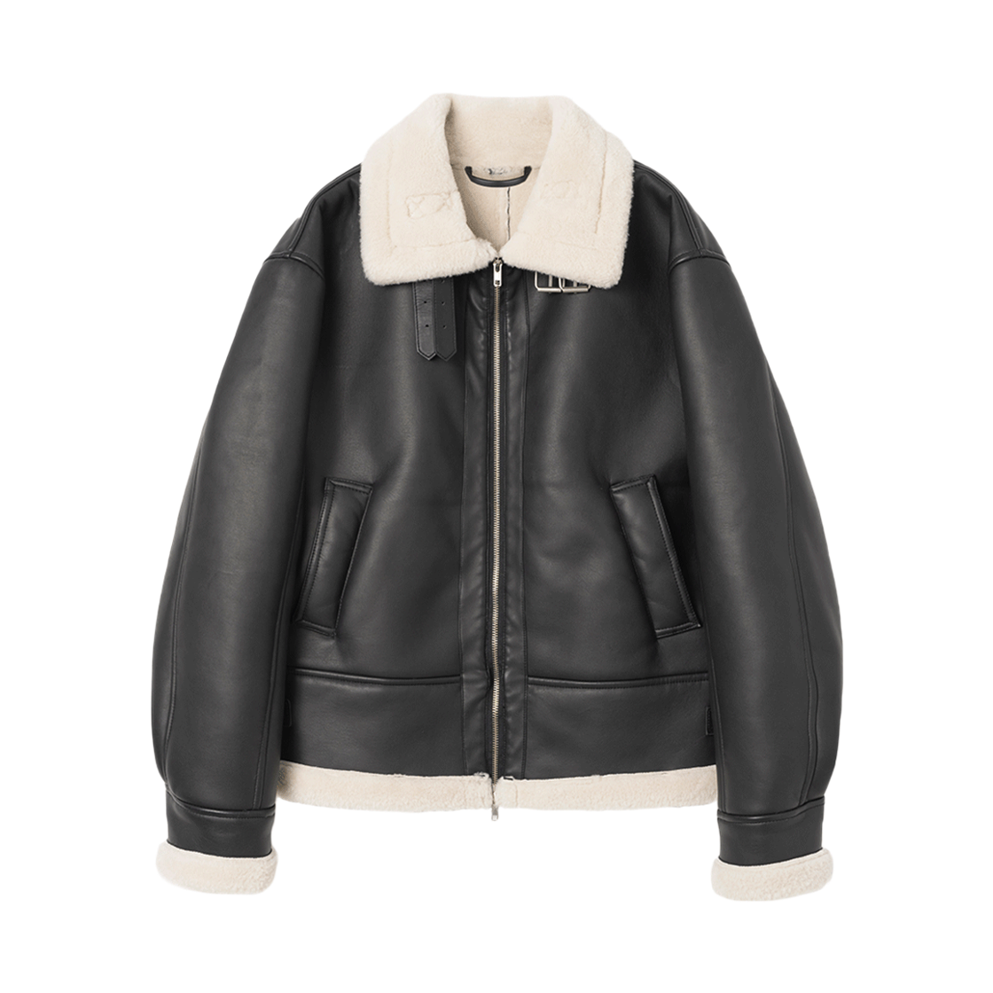 밀로 우먼 워시드 비건 레더 무스탕 블랙(MILLO WOMEN Washed Vegan Leather Mustang Black)