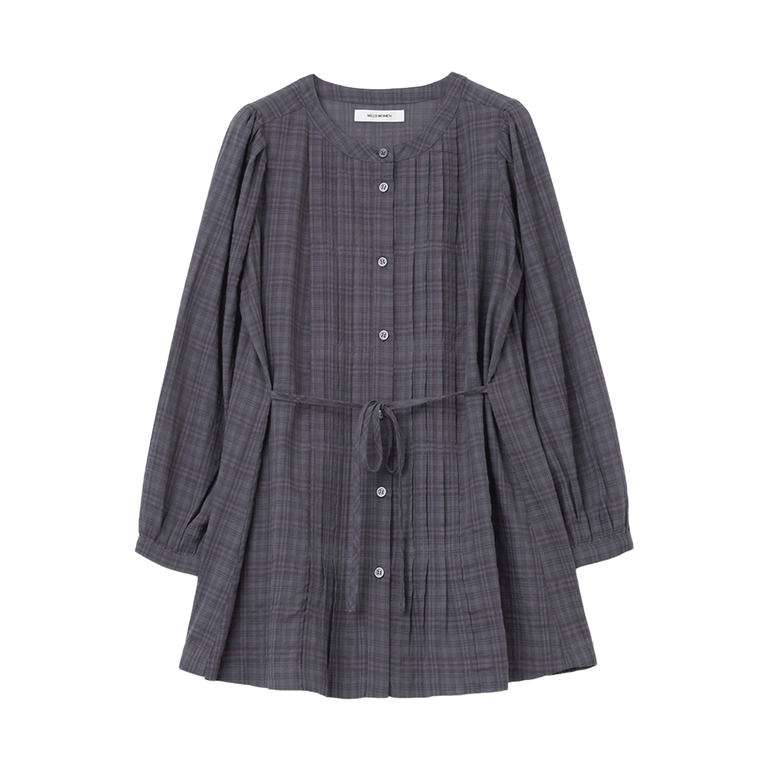 밀로 우먼 턱 플리츠 퍼프 블라우스 빈티지 퍼플(MILLO WOMEN Tuck Pleats Puff Blouse Vintage Purple) - 1