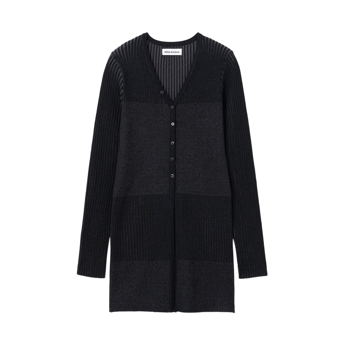 MW039BLK MILLO WOMEN Layer Button Knit Cardigan Black