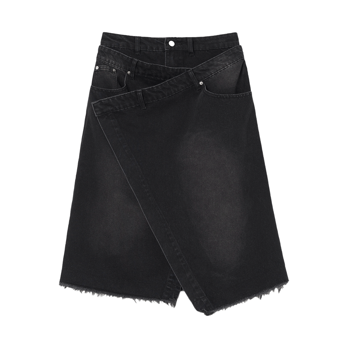 MW199DLK MILLO WOMEN Denim Midi Wrap Skirt Denim Black
