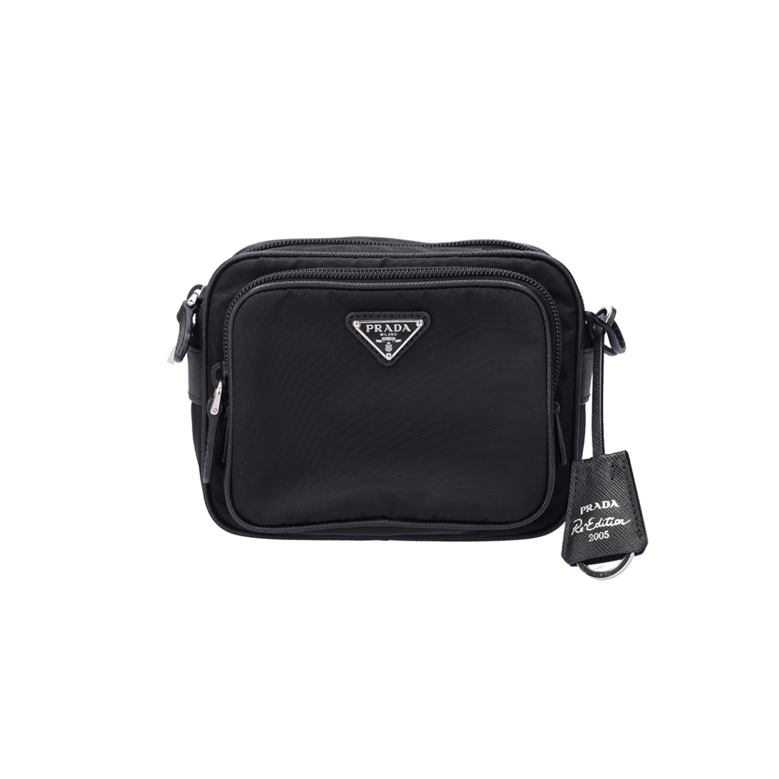 ITF4RMIAAAAV Prada Nylon Messenger Bag - Black (1BH153)