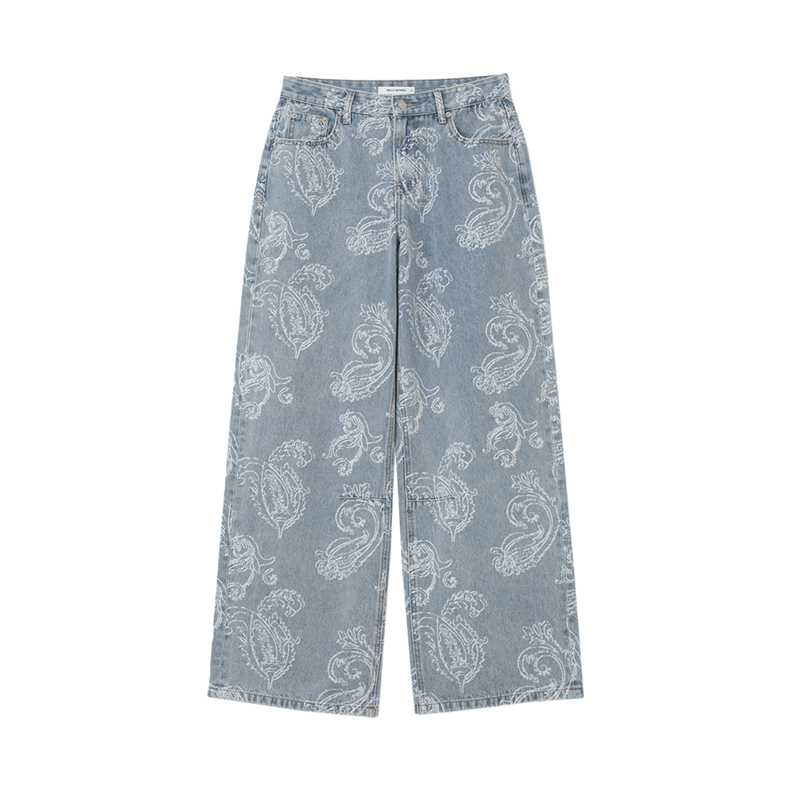 MW242LBL MILLO WOMEN Paisley Wide Jeans Light Blue