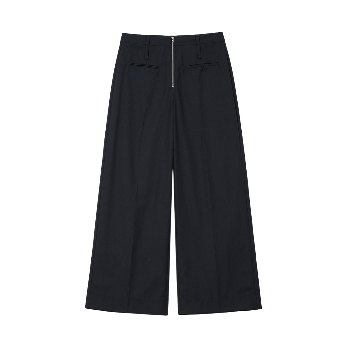 MW245DNA MILLO WOMEN Zipper Wide Trousers Deep Navy