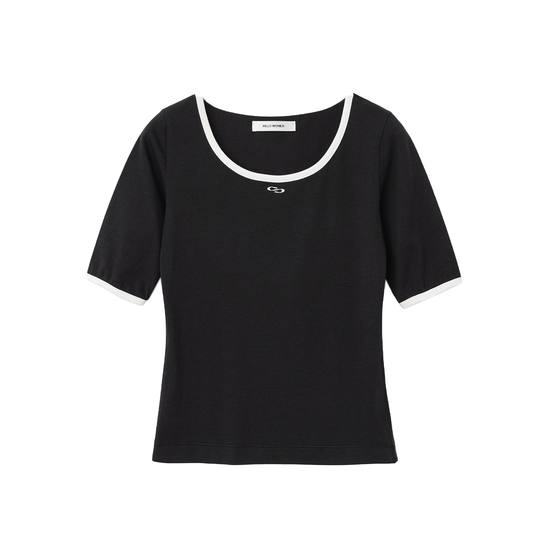 MW078BLK MILLO WOMEN Symbol Ringer T-Shirt Black