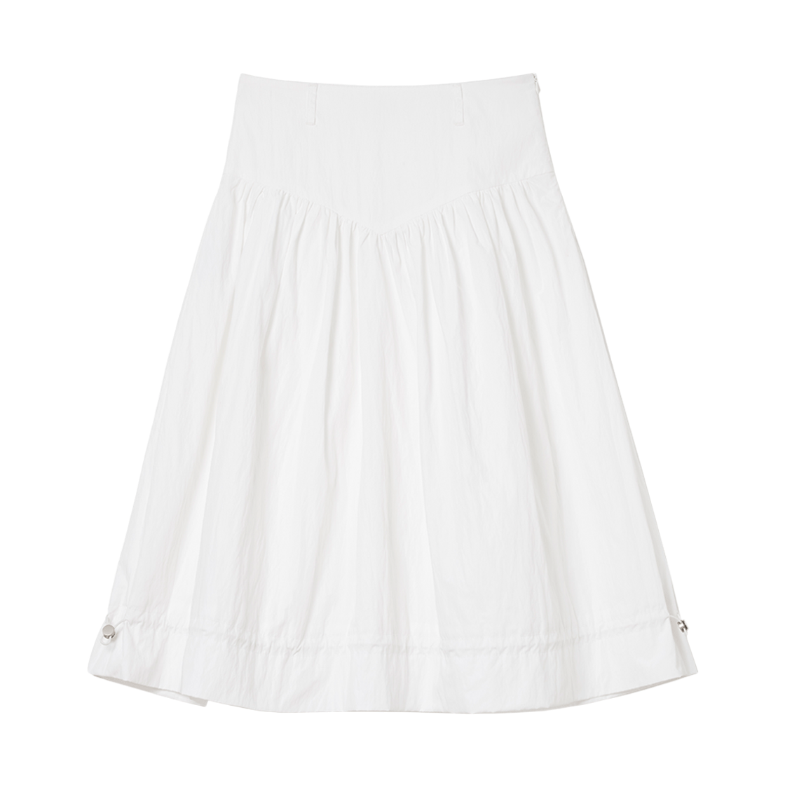 MW197WHT MILLO WOMEN String Balloon Midi Skirt White