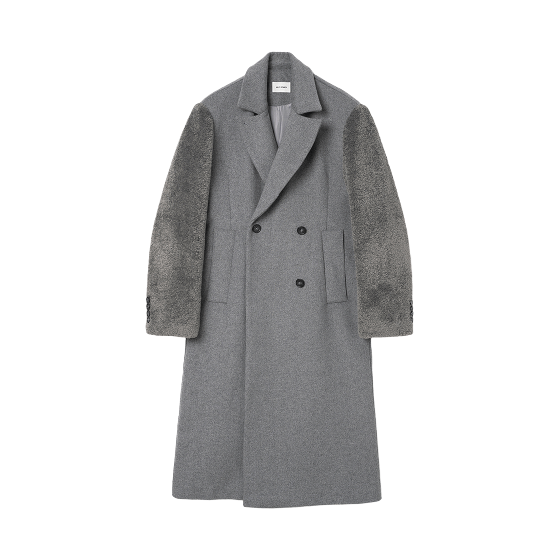 밀로 우먼 퍼 믹스드 더블 코트 그레이(MILLO WOMEN Fur Mixed Double Coat Gray)