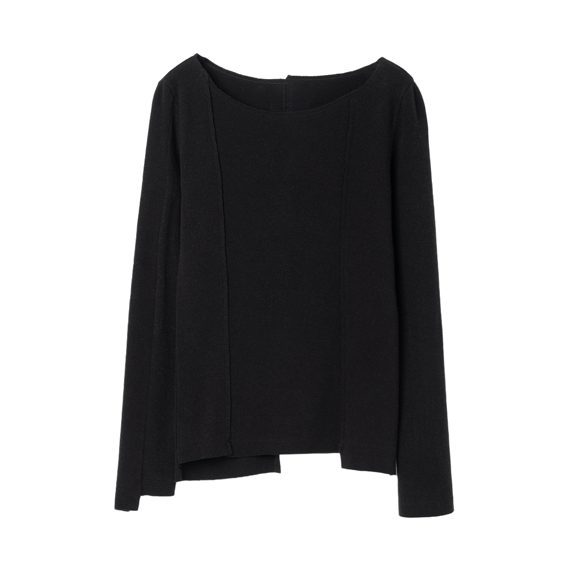 MW024BLK MILLO WOMEN Cut Off Incision T-Shirt Black