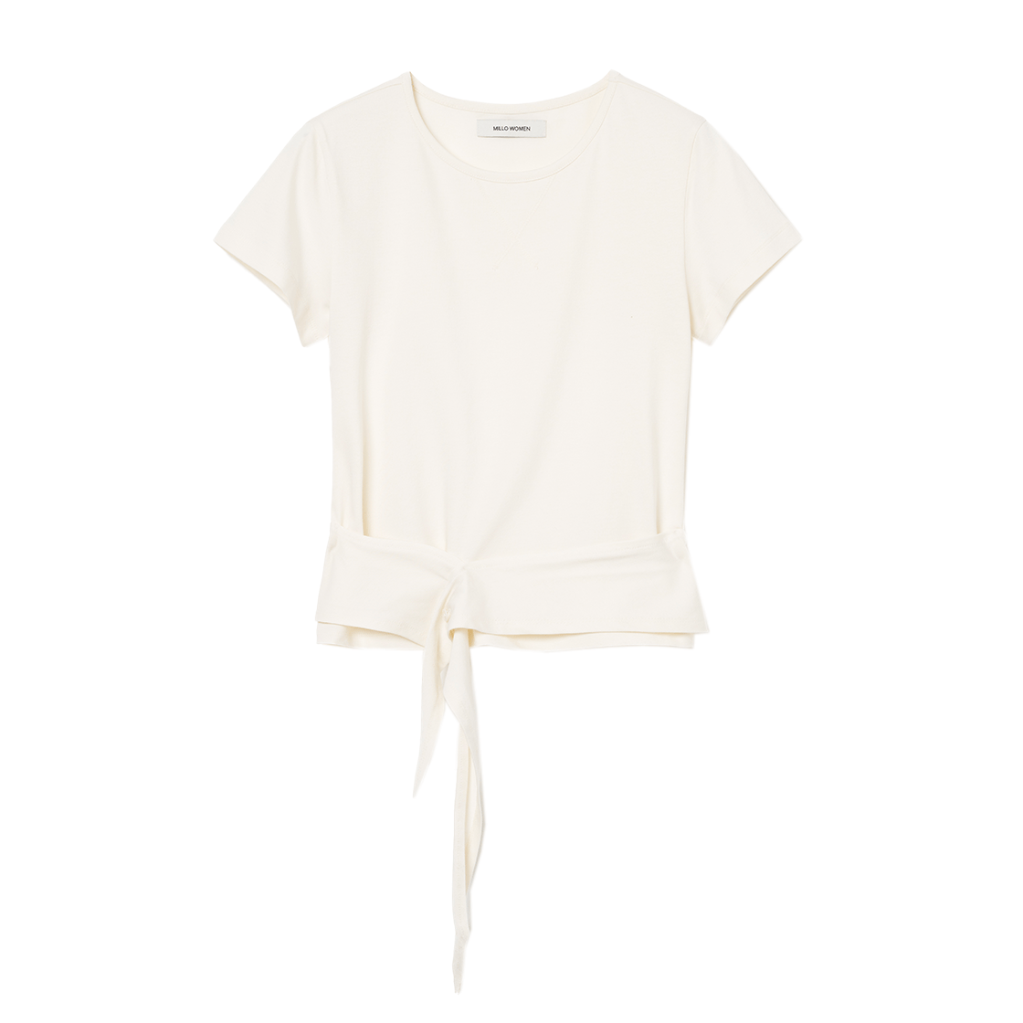 MW186ECR MILLO WOMEN Back Tied T-Shirts Ecru