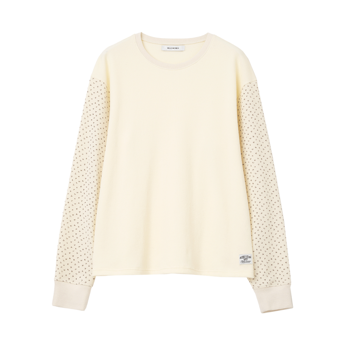 MW237CRM MILLO WOMEN Floral Loose T-Shirts Cream