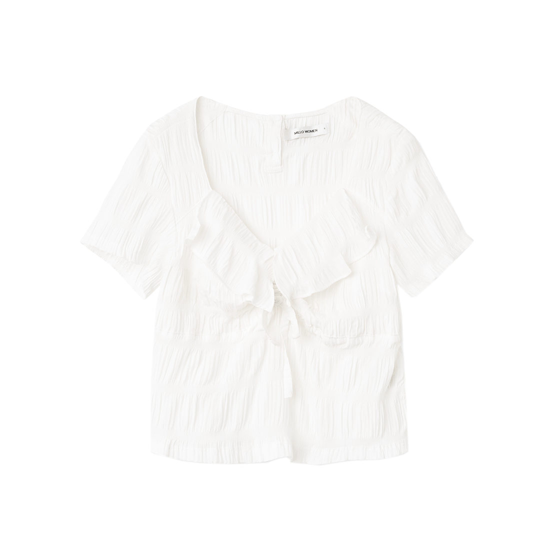 밀로 우먼 버터 셔링 블라우스 화이트(MILLO WOMEN Butter Shirring Blouse White) - 1