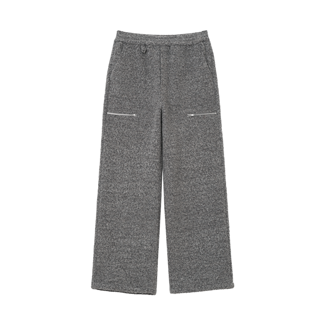MW263MGR MILLO WOMEN Boucle Zipper Trousers Melange Gray