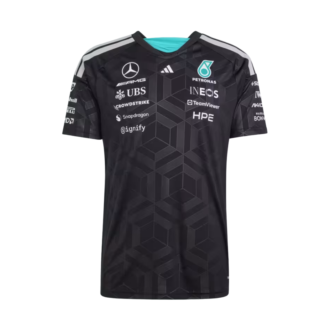아디다스 x 메르세데스 AMG 페트로나스 F1 팀 드라이버 저지 블랙 - US 사이즈 (논 마킹 버전)(Adidas x Mercedes AMG Petronas F1 Team Driver Jersey Black - US Sizing (Non Marking Ver.)) - 1