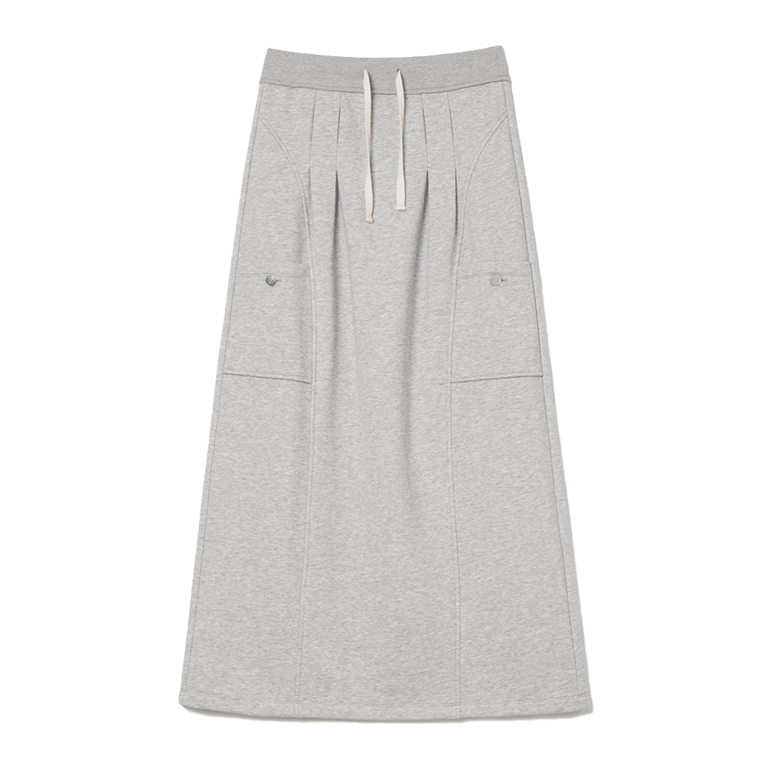 MW195MGR MILLO WOMEN Belt Hole Maxi Skirt Melange Gray