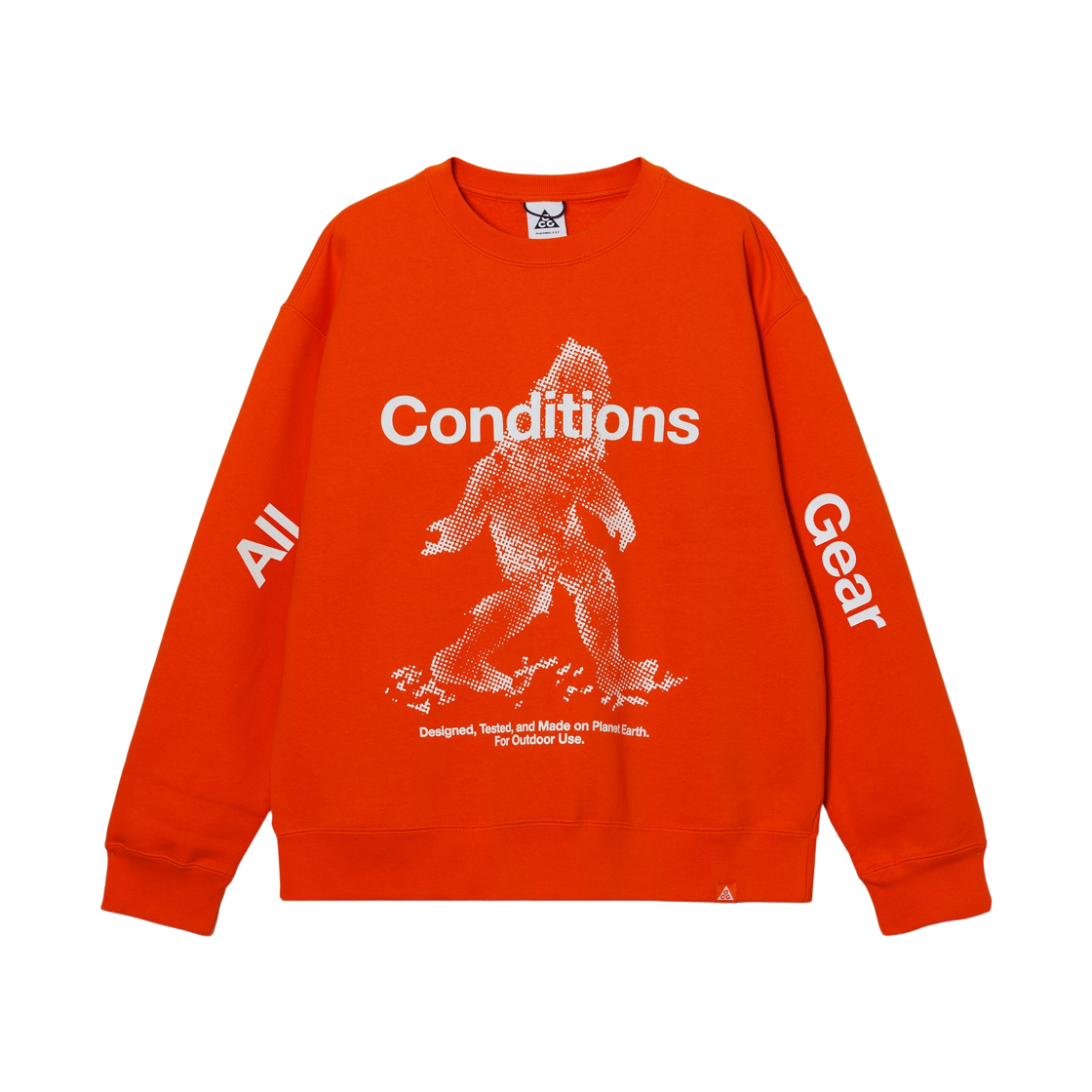 나이키 ACG 터프 플리스 써마핏 풀오버 크루넥 스웨트셔츠 세이프티 오렌지 - 아시아(Nike ACG Tuff Fleece Therma-Fit Pullover Crewneck Sweatshirt Safety Orange - Asia) - 1