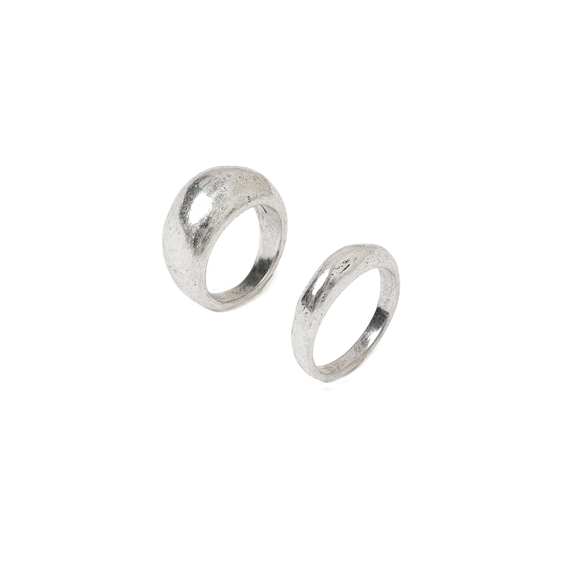밀로 우먼 텍스처 볼드 레이어드 링 실버(MILLO WOMEN Textured Bold Layered Ring Silver)