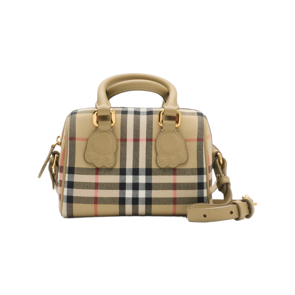 8117417 (Kids) Burberry Mini Check Bowling Bag Sand Beige