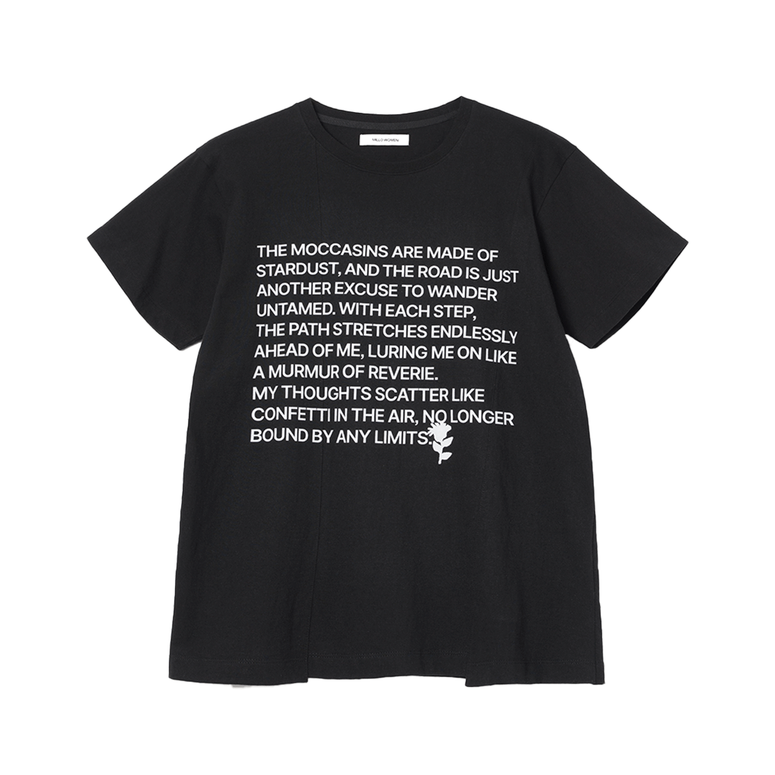 MW189BLK MILLO WOMEN Seam Line Archive T-Shirts Black