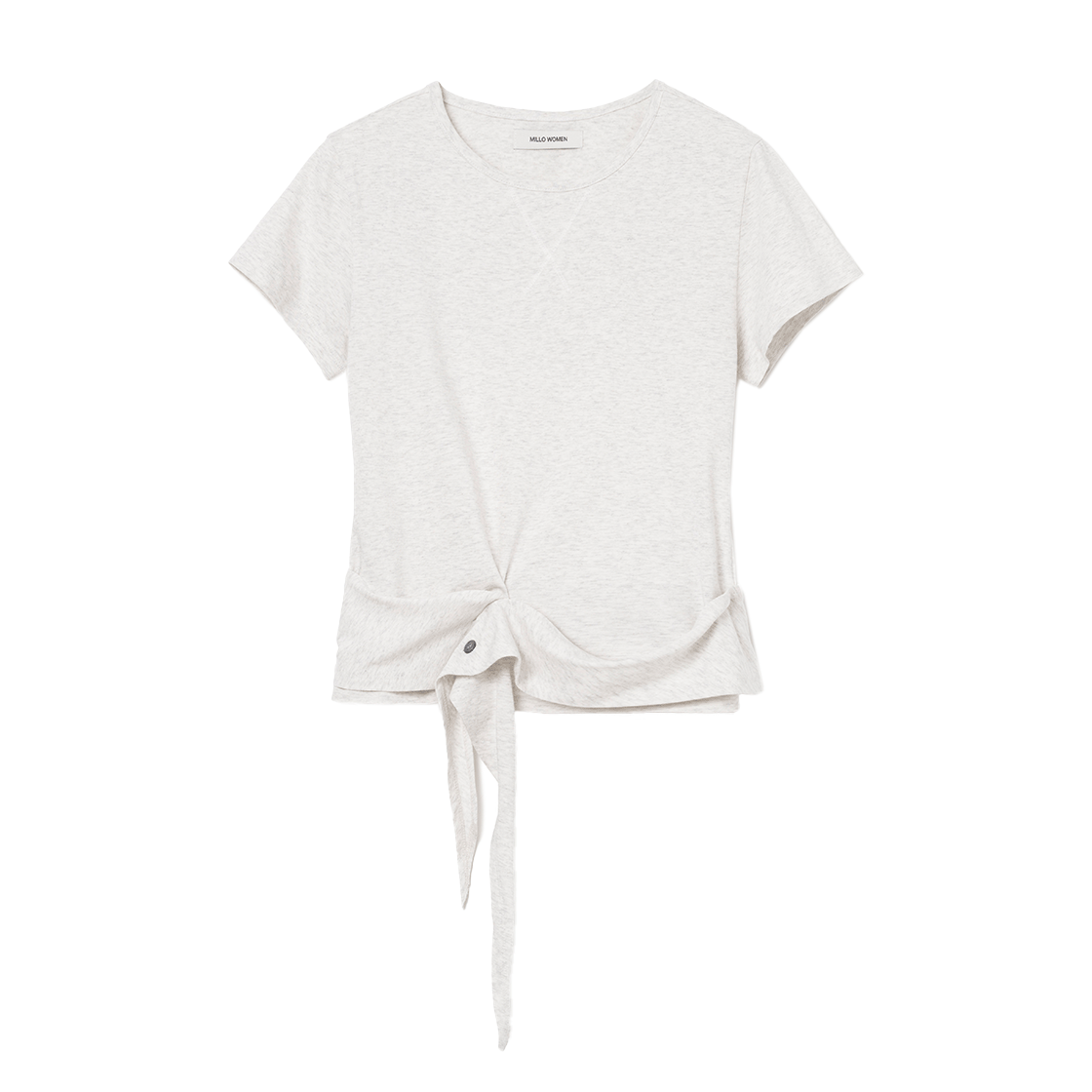 MW186WHM MILLO WOMEN Back Tied T-Shirts White Melange