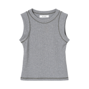 MILLO WOMEN Stitch Sleeveless Top Melange Gray