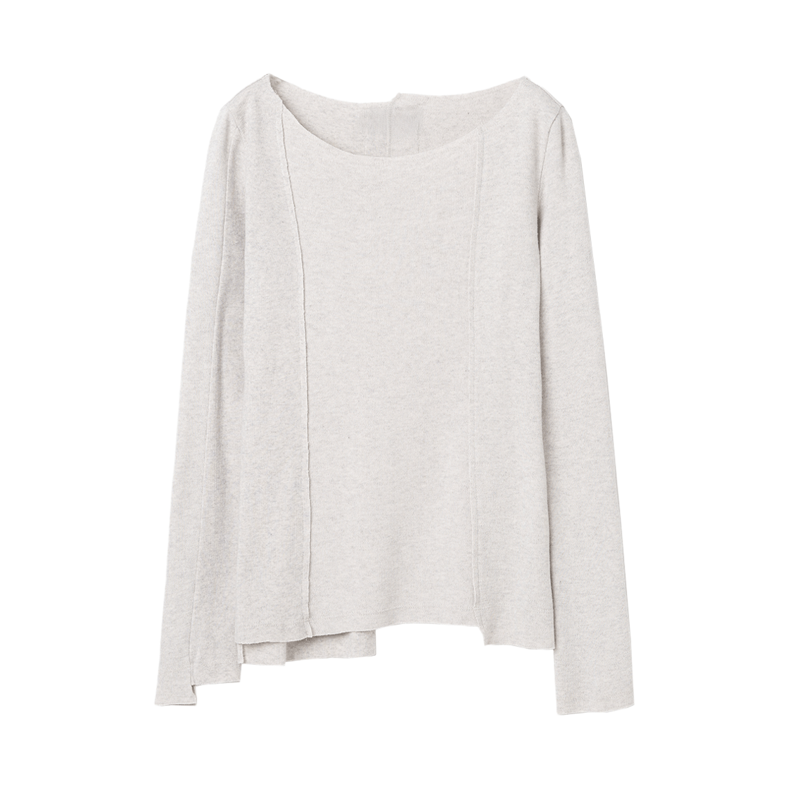 MW024WHM MILLO WOMEN Cut Off Incision T-Shirt White Melange