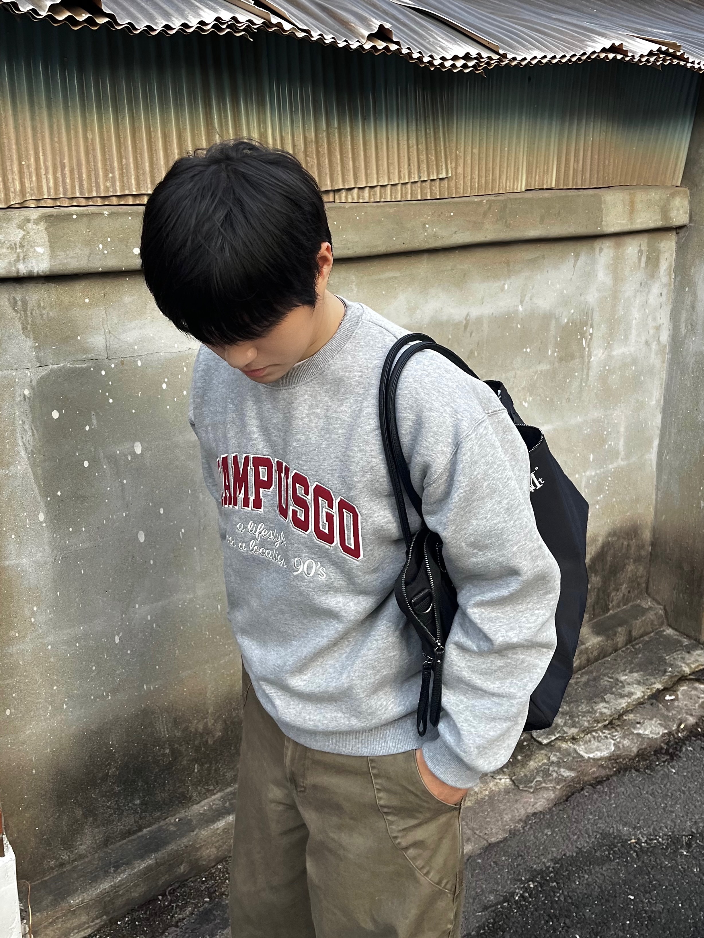 noun Washed Cargo Pants Khaki, MUCENT 4way Sigature Logo Tote Bag Black 착용 스타일 - 4