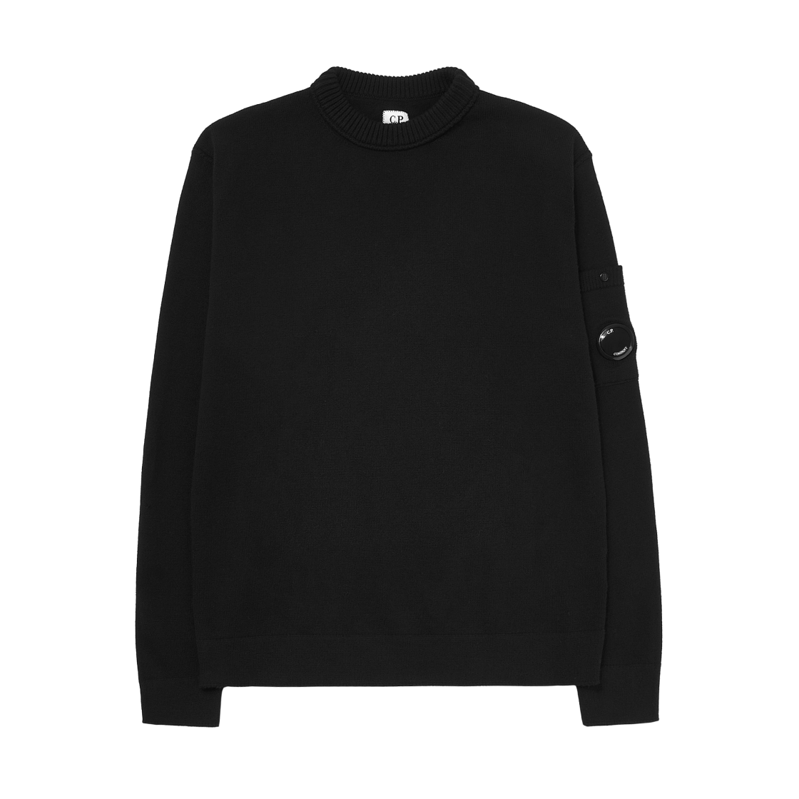 19CMKN238A110432A999 C.P. Company Soft Cotton Stretch Crewneck Sweater Black - 25FW