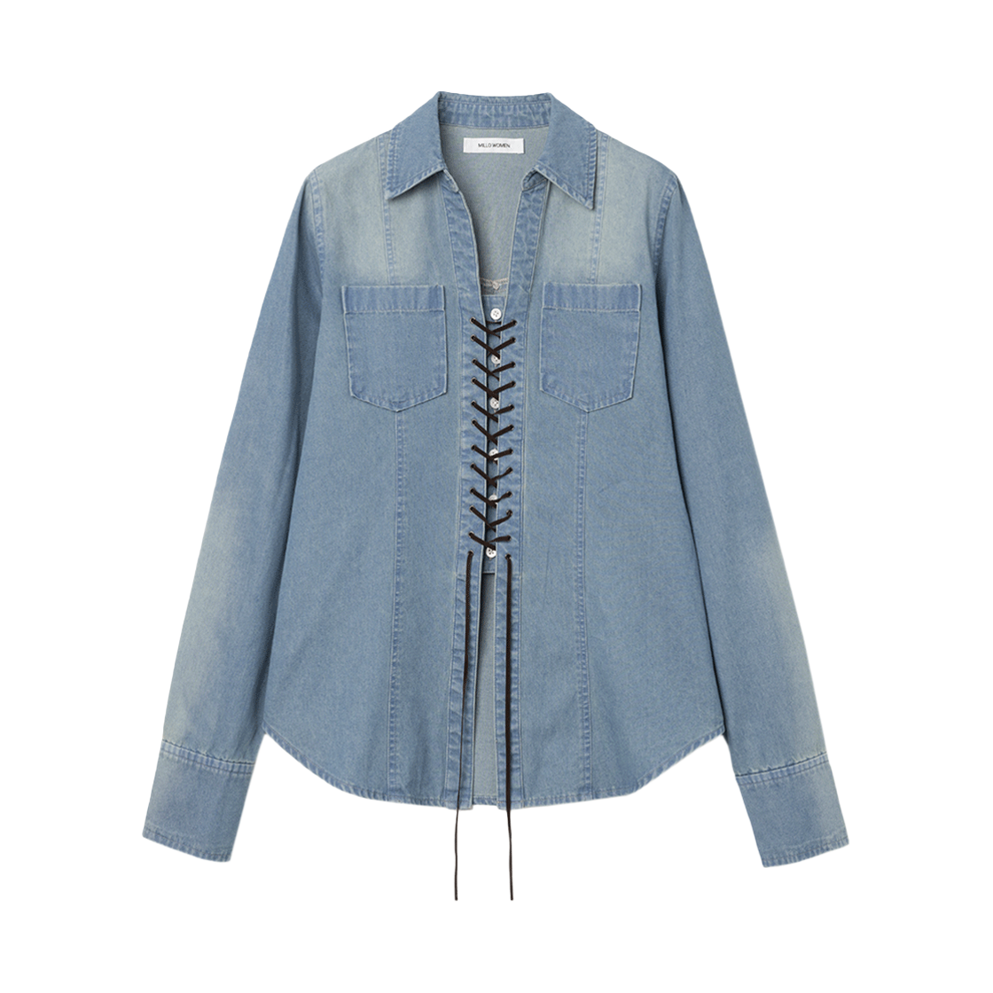 밀로 우먼 코르셋 미디 셔츠 페이드 블루(MILLO WOMEN Corset Midi Shirts Fade Blue) - 1