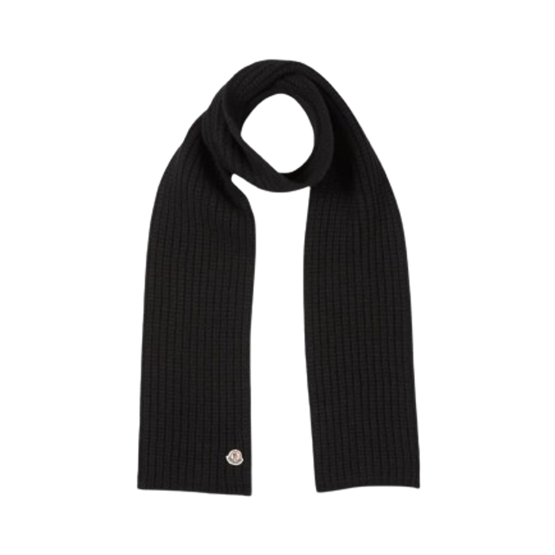 (W) 몽클레르 로고 패치 머플러 블랙 - 25FW((W) Moncler Logo Patch Muffler Black - 25FW)