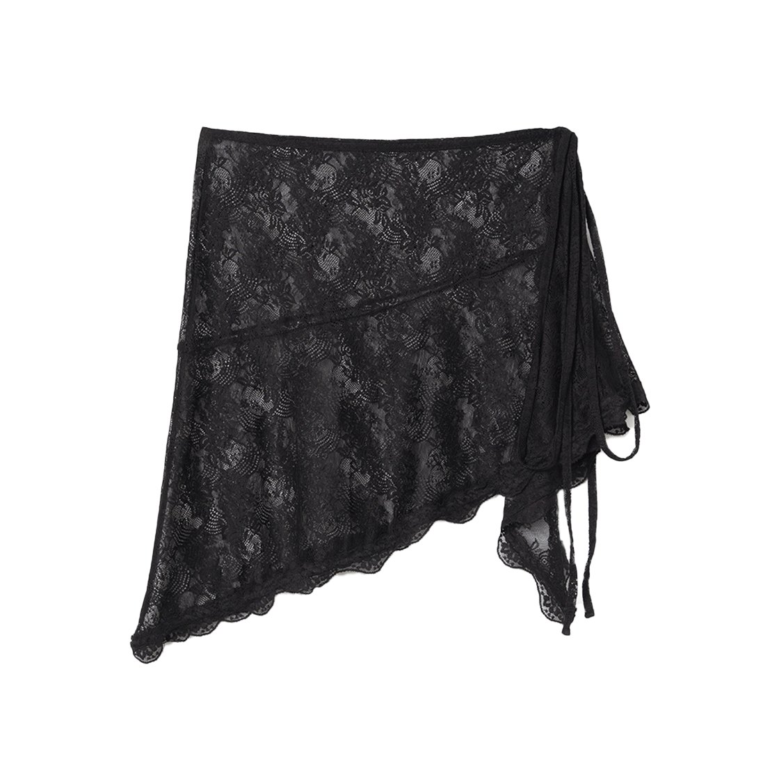 MW216BLK MILLO WOMEN Lace Triming Wrap Skirt Black