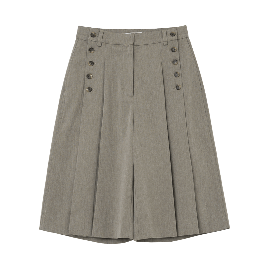 MW243BRW MILLO WOMEN Wide Tuck Culotte Pants Brown