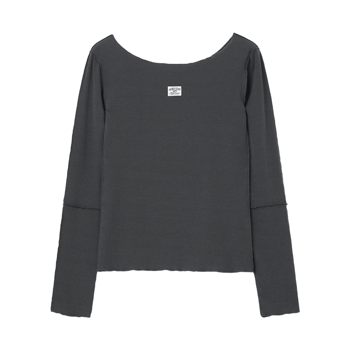 MW257CHA MILLO WOMEN Fitted Long Sleeve Top Charcoal
