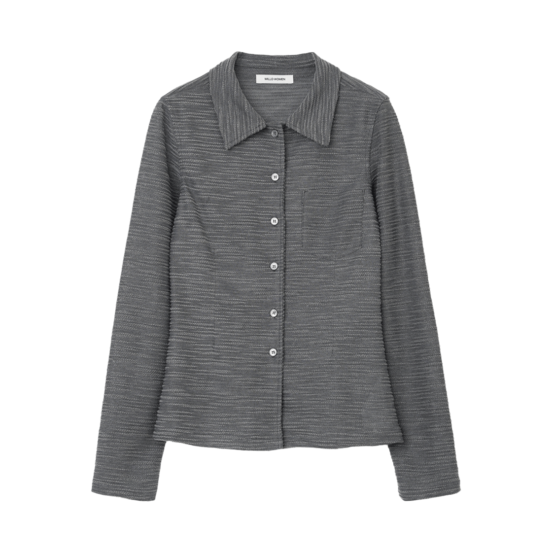 밀로 우먼 텍스처 저지 셔츠 차콜(MILLO WOMEN Textured Jersey Shirts Charcoal) - 1