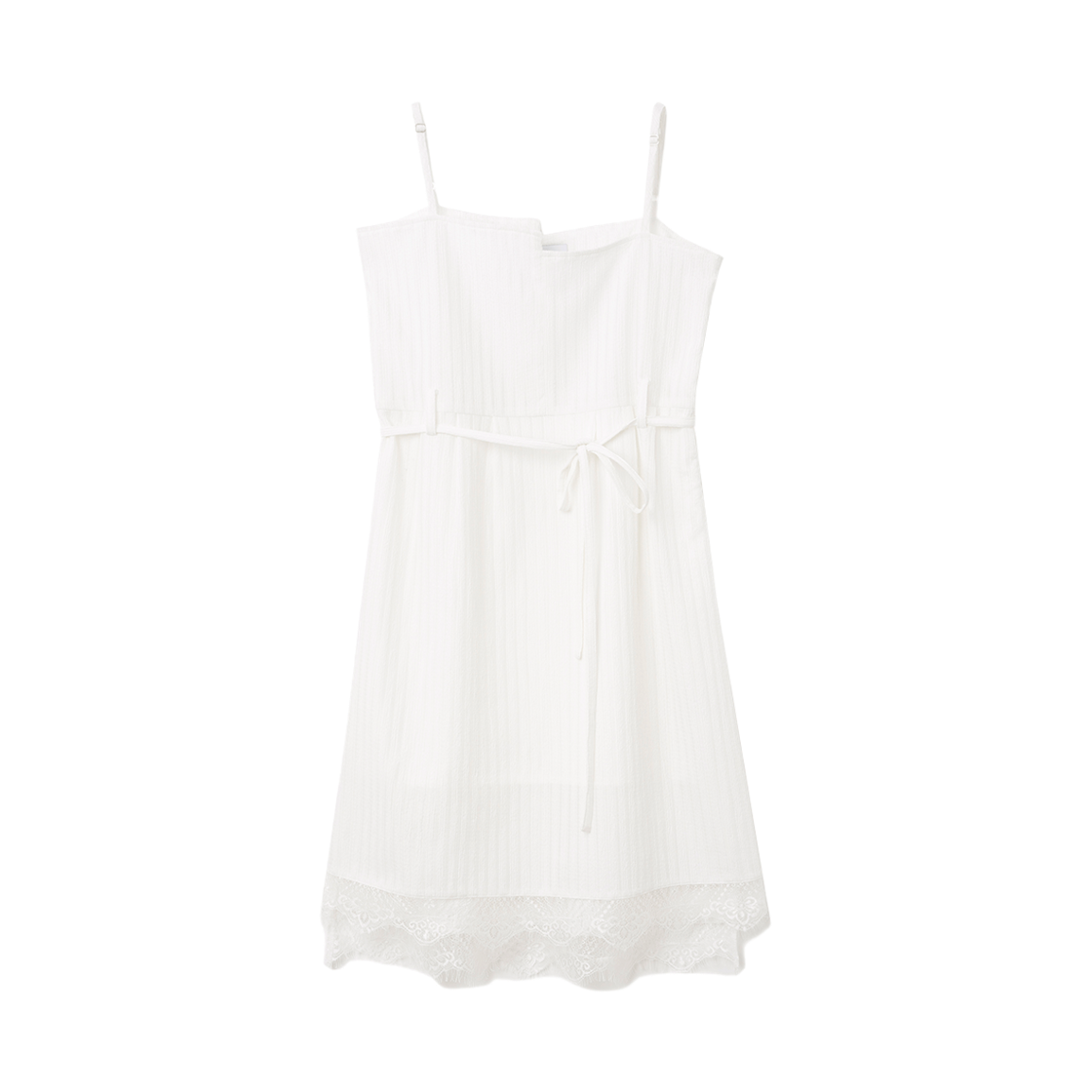 MW042WHT MILLO WOMEN Unbalance Lace Midi Dress White