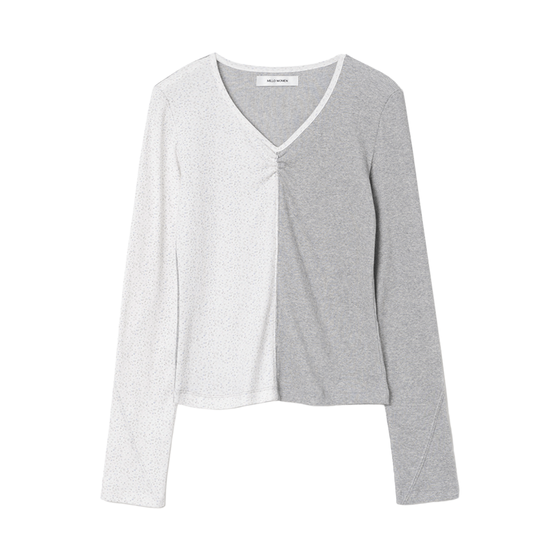 MW158MGR MILLO WOMEN Mixed Pattern T-shirts Melange Gray